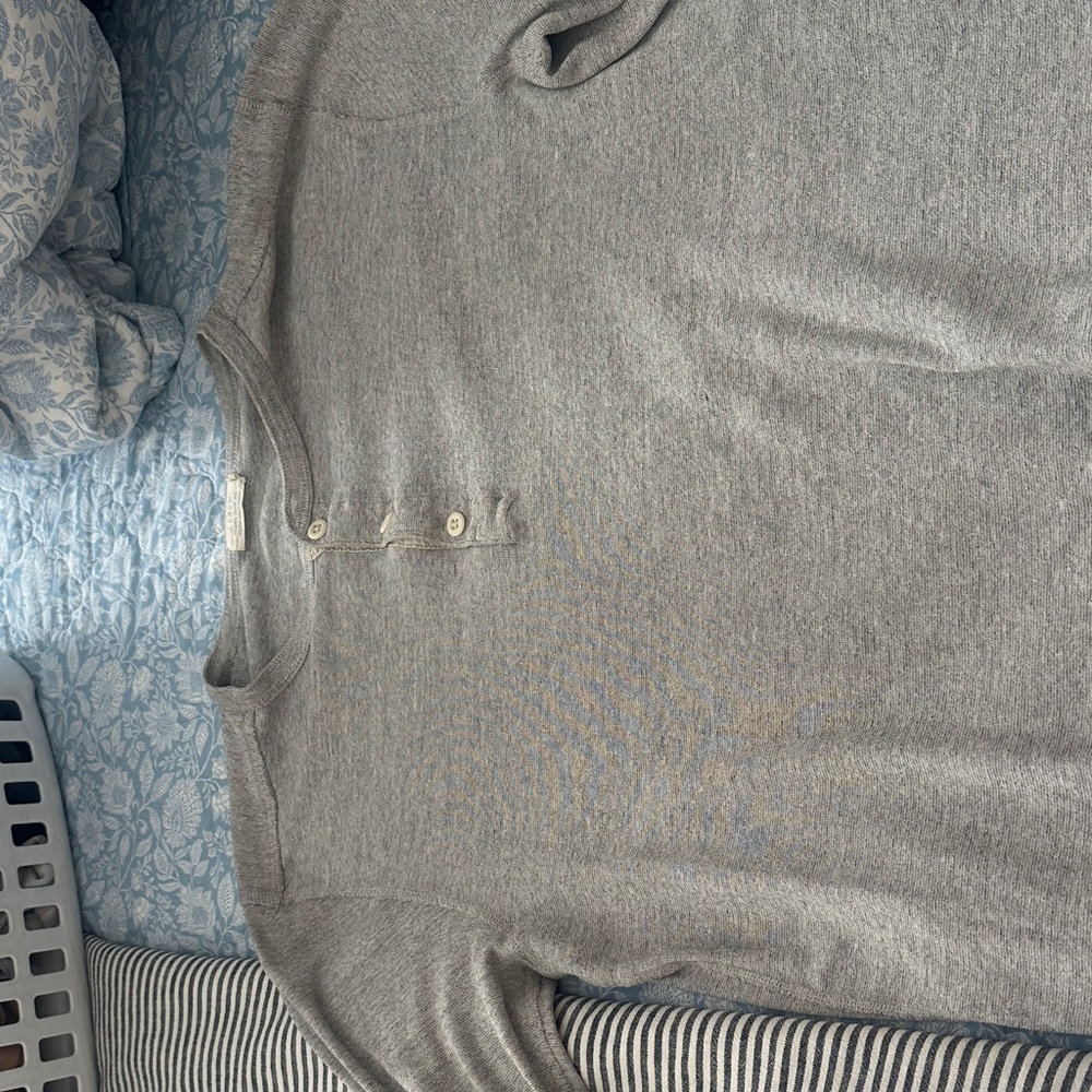 J. Crew Gray Long Sleeve Henley Shirt